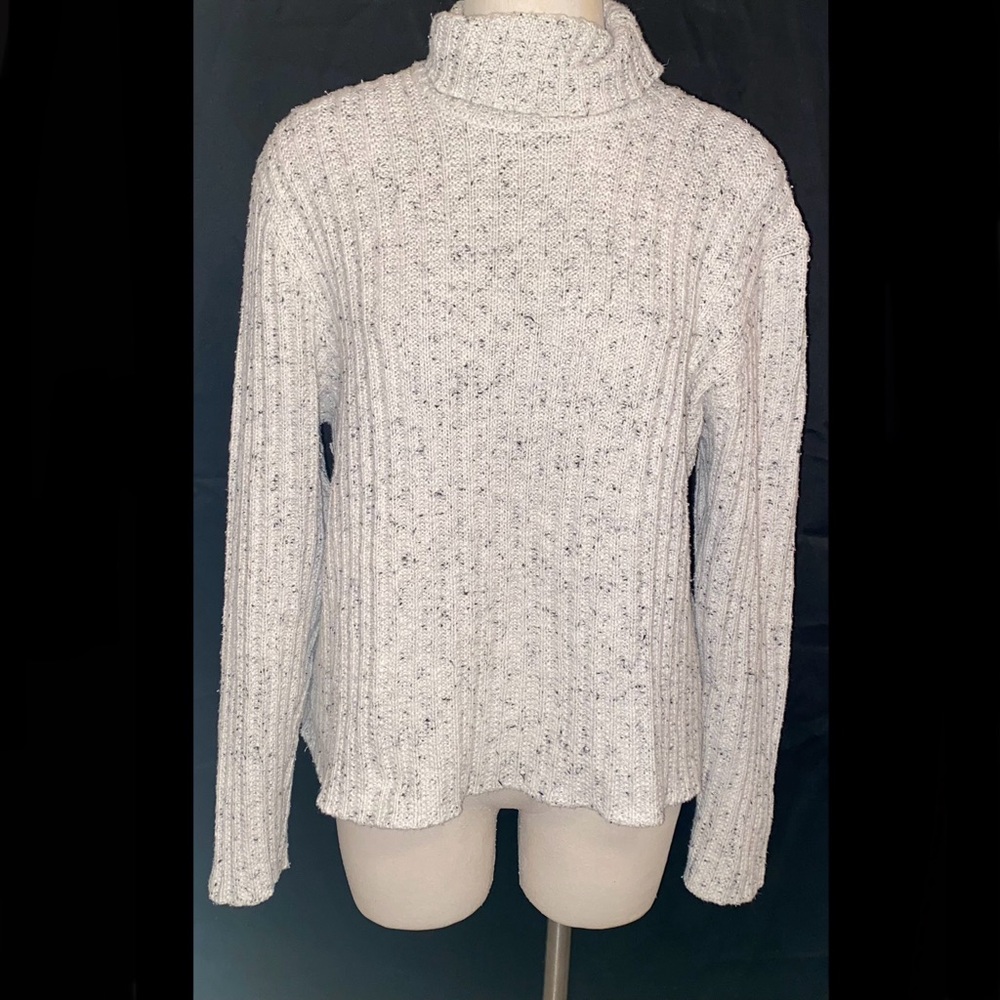 Splendor Cozy Knit Turtleneck Sweater - White XL
